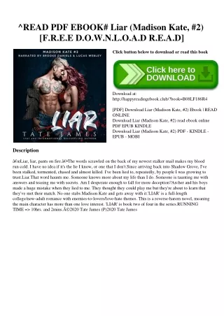 ^READ PDF EBOOK# Liar (Madison Kate  #2) [F.R.E.E D.O.W.N.L.O.A.D R.E.A.D]