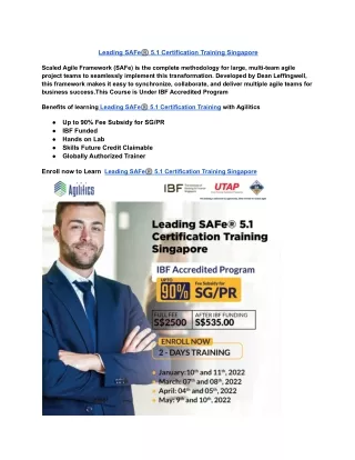 leading safe 5 1 certification training singapore