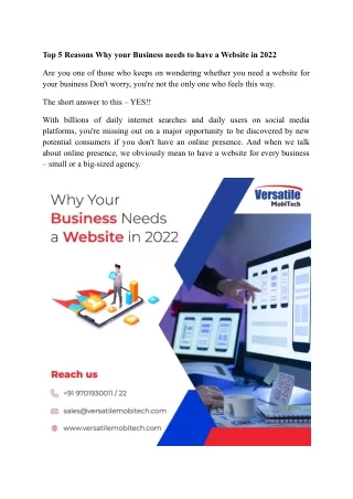 top 5 reasons why your business needs to have
