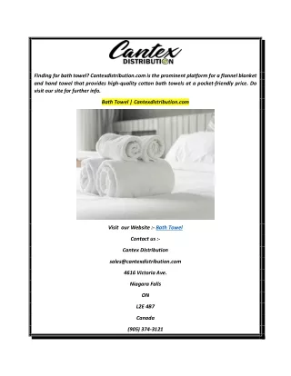 Bath Towel  Cantexdistribution.com