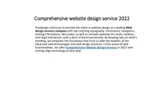 comprehensive website design service 2022