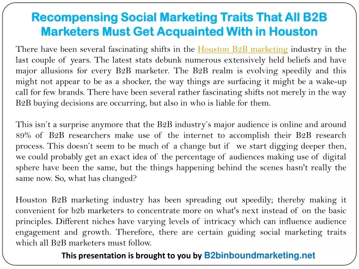 recompensing social marketing traits that