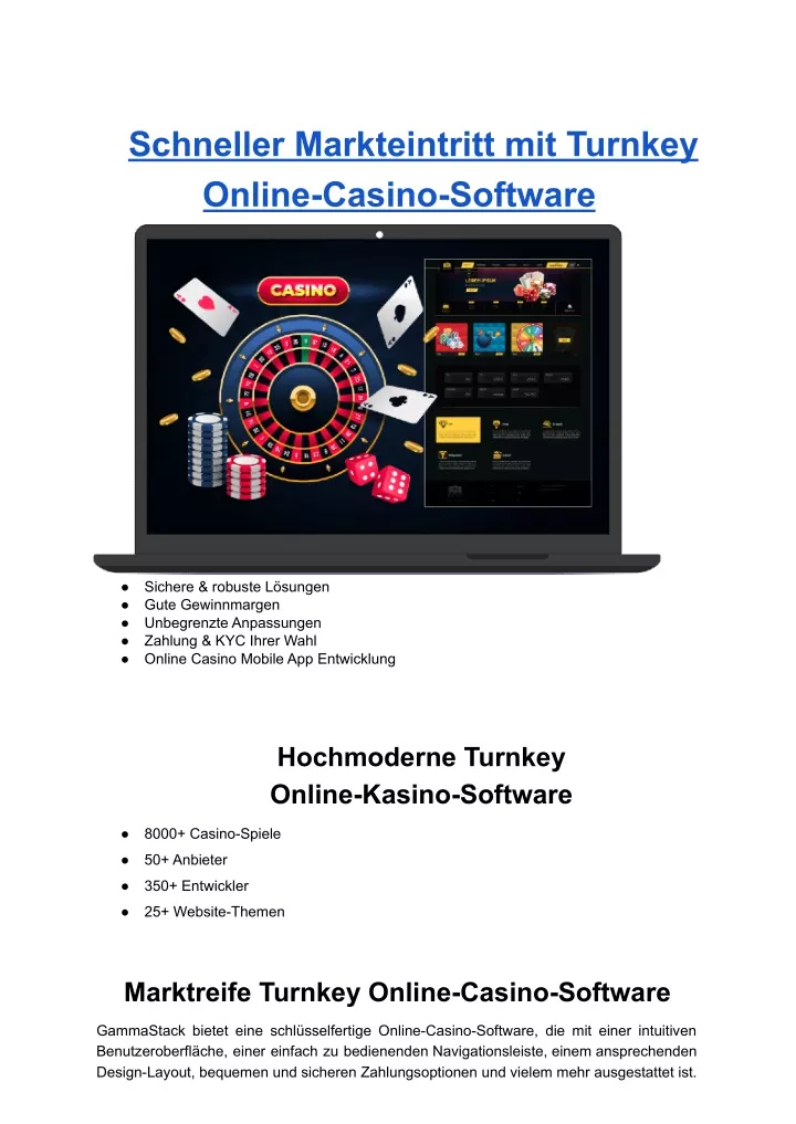 schneller markteintritt mit turnkey online casino