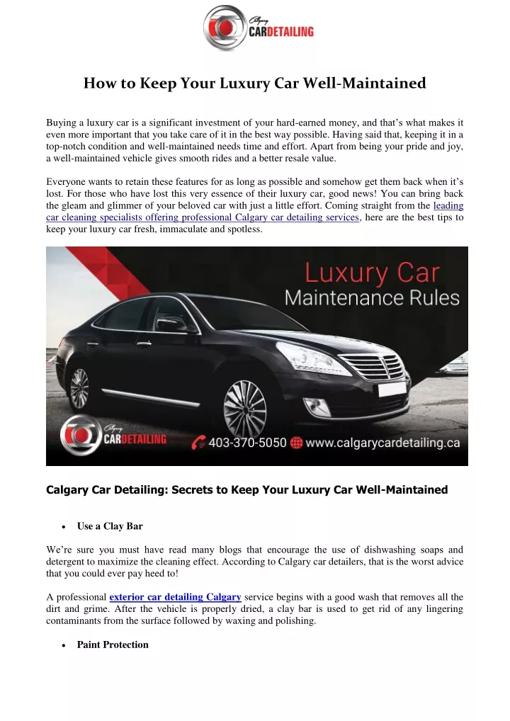 how to keep your luxury car well maintained