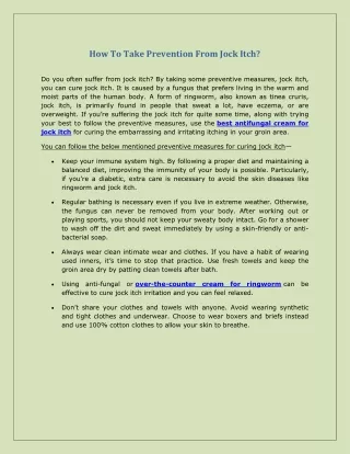 how to take prevention from jock itch