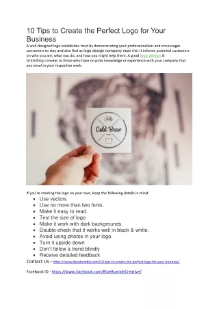 10 tips to create the perfect logo for your