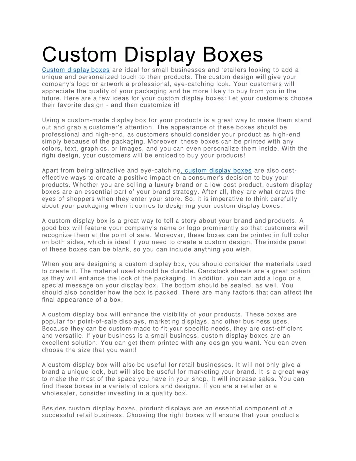 custom display boxes custom display boxes