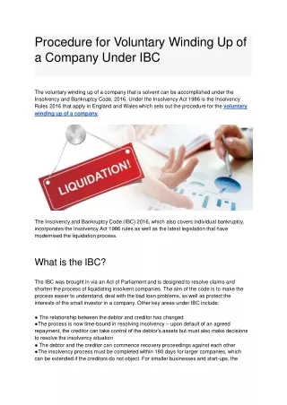 procedure for voluntary winding up of a company