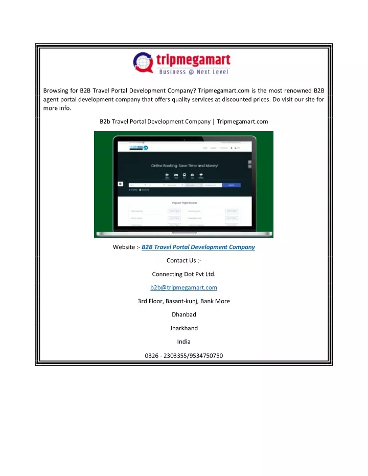 browsing for b2b travel portal development