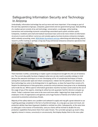 Safeguarding Information Security and Technology In Arizona