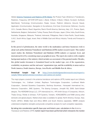 global antenna transducer and radome atr market