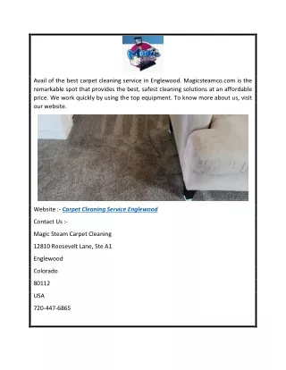 Carpet Cleaning Service Englewood  Magicsteamco.com