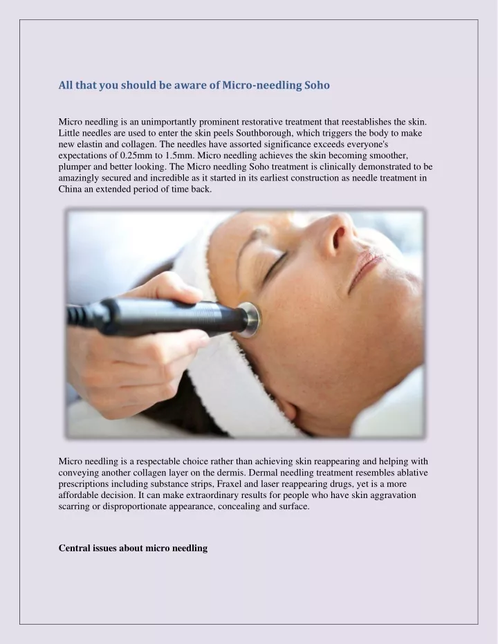 all that you should be aware of micro needling