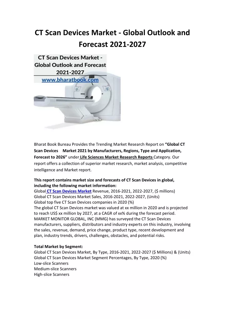 ct scan devices market global outlook