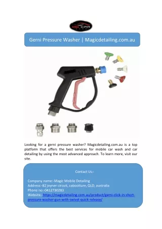 gerni pressure washer magicdetailing com au