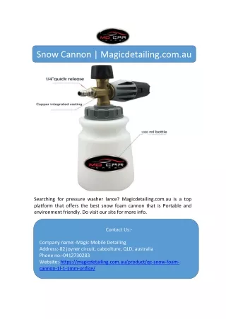 snow cannon magicdetailing com au