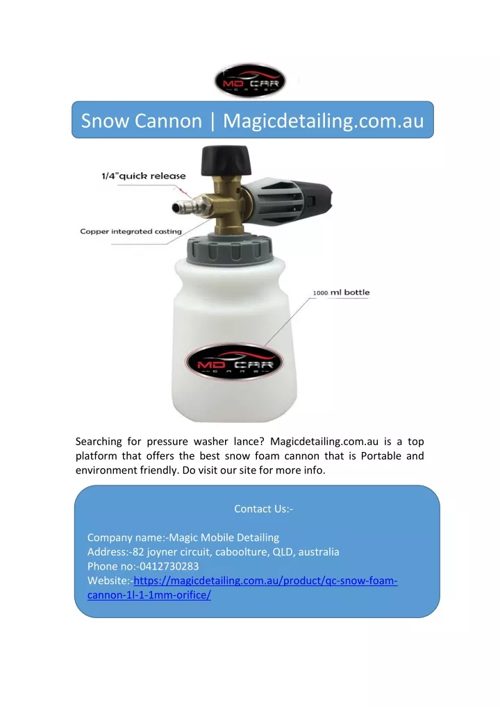 snow cannon magicdetailing com au