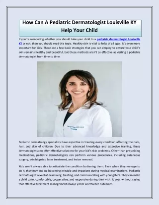 How Can A Pediatric Dermatologist Louisville KY Help Your Child-converted