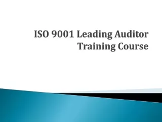 ISO 9001 Leading Auditor Training Course
