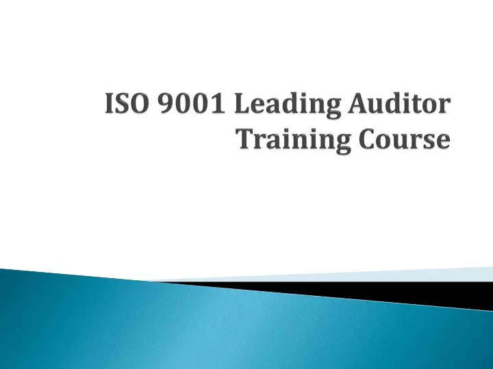 iso 9001 leading auditor training course