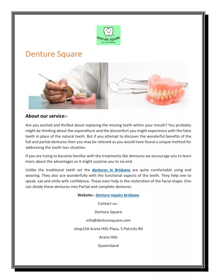 denture square