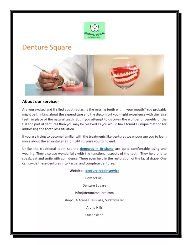 denture square