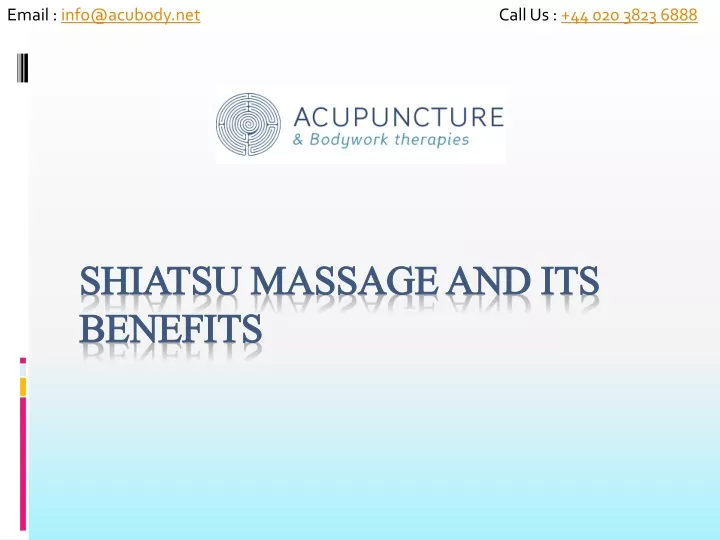 shiatsu massage and its benefits