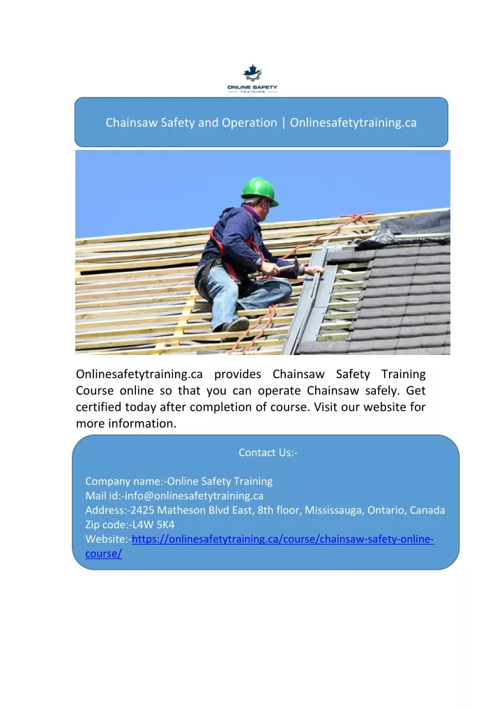 chainsaw safety and operation