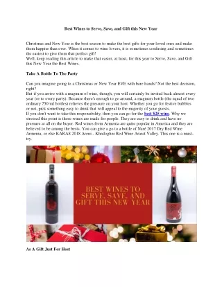 best wines to serve save and gift this new year