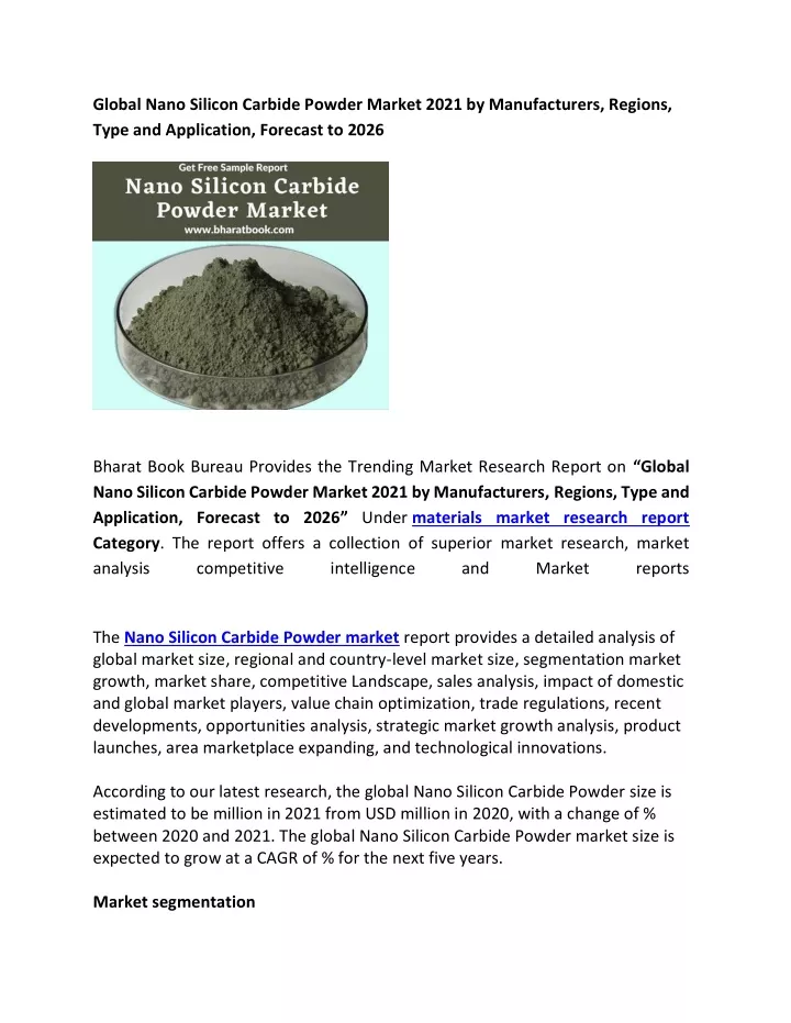 global nano silicon carbide powder market 2021