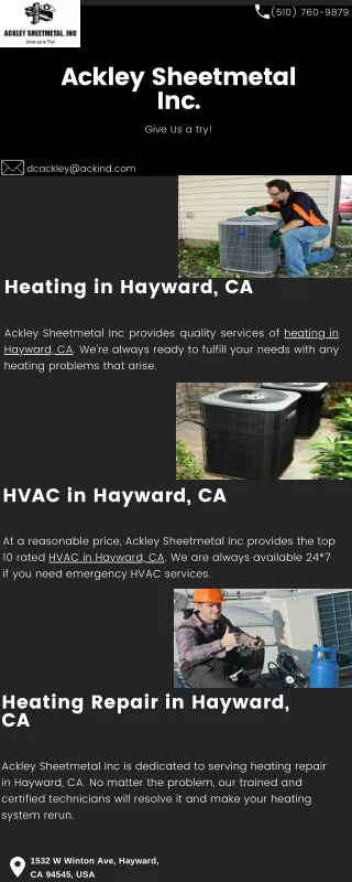 Heating Repair in Hayward, CA