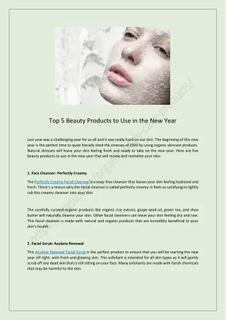 Top 5 Beauty Products to Use in the New Year