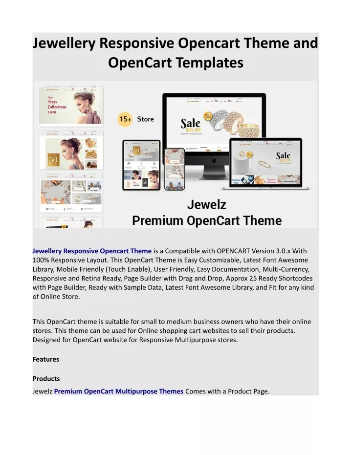 jewellery responsive opencart theme and opencart