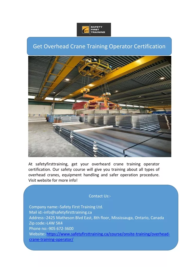 get overhead crane training operator certification