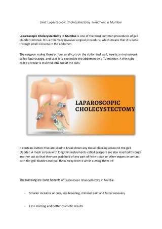 Best Laparoscopic Cholecystectomy Treatment in Mumbai