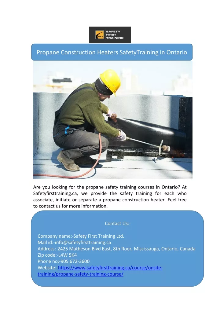 propane construction heaters safetytraining