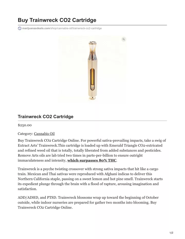 buy trainwreck co2 cartridge