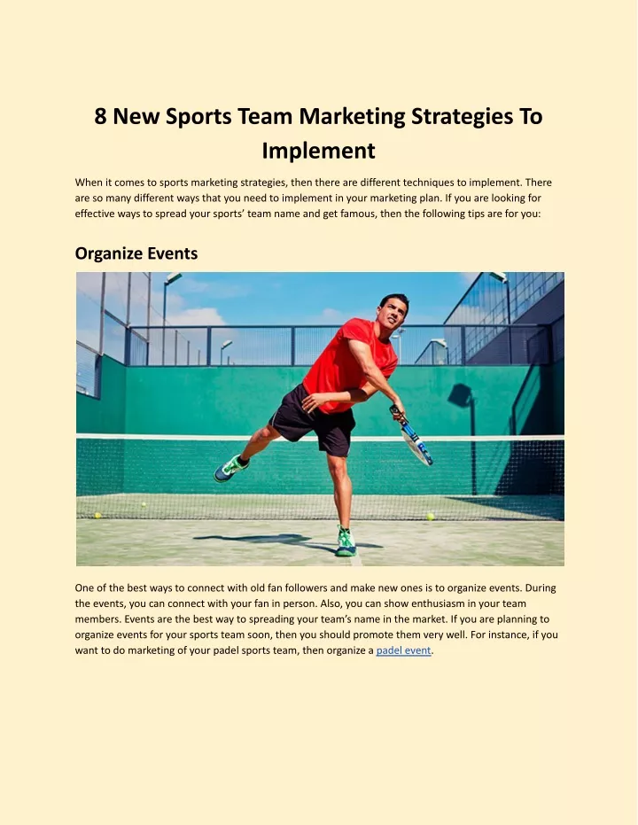 8 new sports team marketing strategies