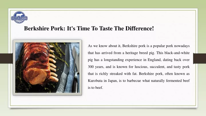berkshire pork it s time to taste the difference