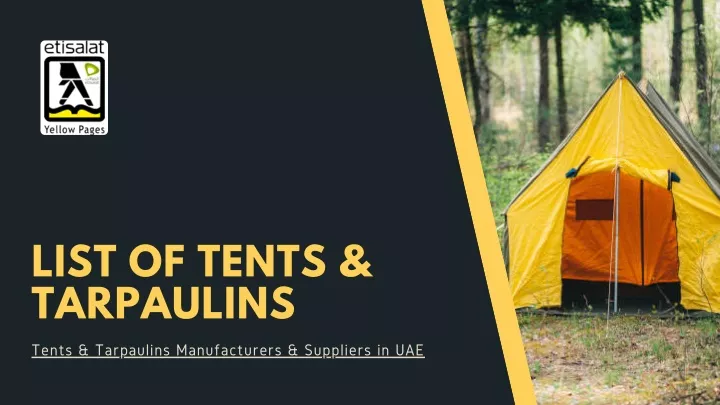 list of tents tarpaulins