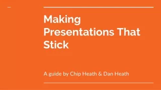 making presentations that stick
