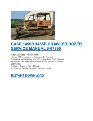case 1450b 1455b crawler dozer service manual