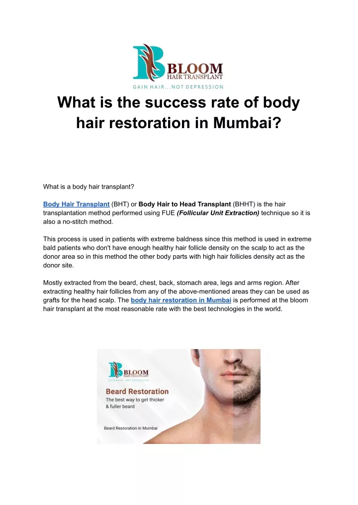 what is the success rate of body hair restoration