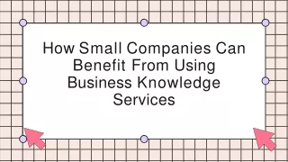 How Small Companies Can Benefit From Using Business Knowledge Services-converted