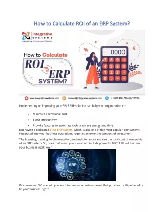 how to calculate roi of an erp system