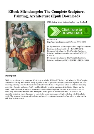 EBook Michelangelo The Complete Sculpture  Painting  Architecture (Epub Download)