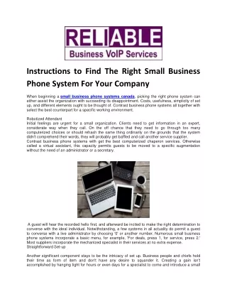 instructions to find the right small business