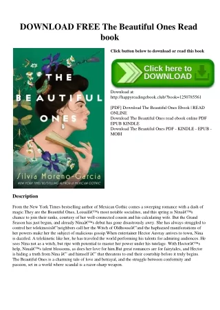 DOWNLOAD FREE The Beautiful Ones Read book