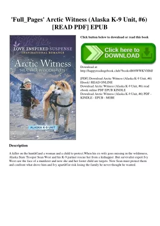 'Full_Pages' Arctic Witness (Alaska K-9 Unit  #6) [READ PDF] EPUB