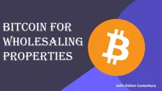 Bitcoin for Wholesaling Properties